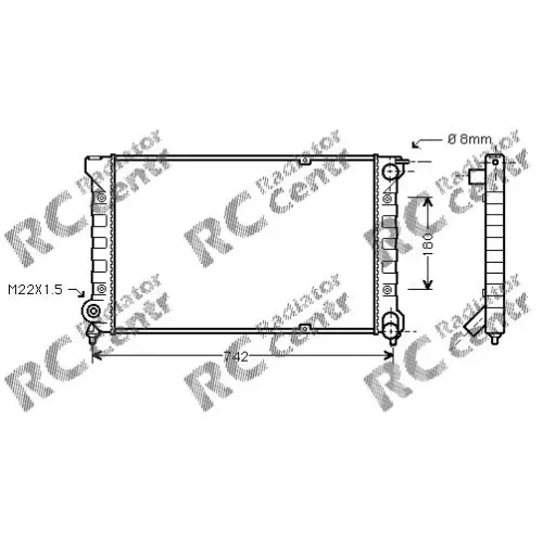Радиатор двигателя VW Golf, Jetta, Scirocco № 1038041