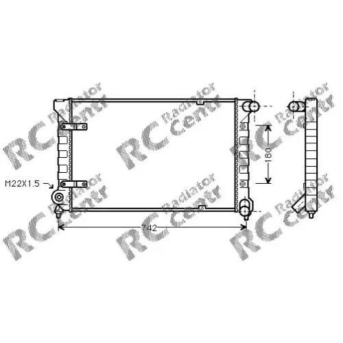 Радиатор двигателя VW Golf, Jetta, Scirocco № 1038042